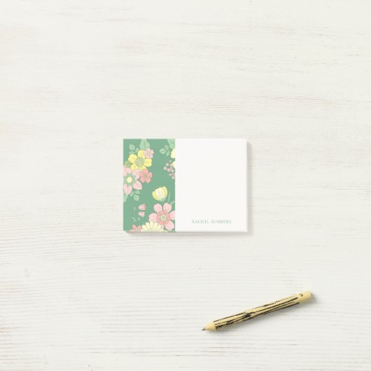 Modern Boho floral farbig Post-it Klebezettel (Auf Schreibtisch)