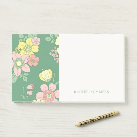 Modern Boho floral farbig Post-it Klebezettel (Auf Schreibtisch)