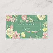 Modern Boho floral farbig Visitenkarte (Vorderseite)