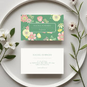 Modern Boho floral farbig Visitenkarte