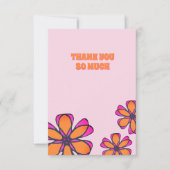 Modern Boho Floral Flat Danke Karte (Vorderseite)