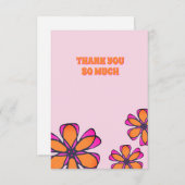 Modern Boho Floral Flat Danke Karte (Vorne/Hinten)