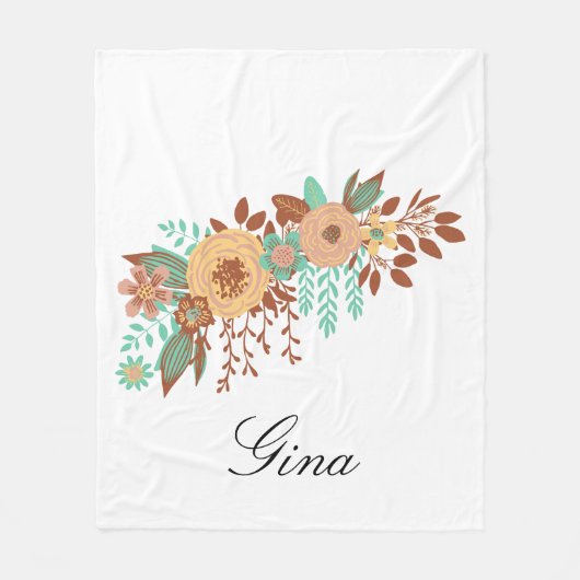 Modern Boho Floral Fleecedecke (Vorderseite)