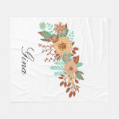 Modern Boho Floral Fleecedecke (Vorderseite (Horizontal))