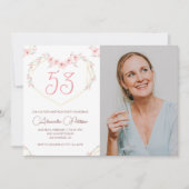 Modern Boho Floral Foto 53. Geburtstagsfeier Einladung (Vorderseite)
