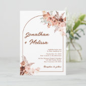 Modern Boho Floral Foto Locarno Einladung (Stehend Vorderseite)