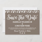 Modern Boho Floral Foto Save the Date Card Einladung (Rückseite)