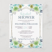 Modern Boho Floral Geometric Brautparty Invit Einladungspostkarte (Vorderseite)