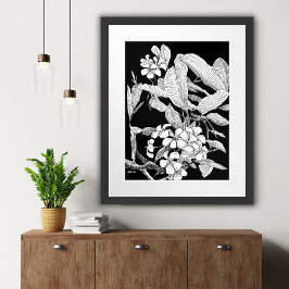 Modern Boho Floral Ink Entdeckungsreise zur Alp Pi Poster