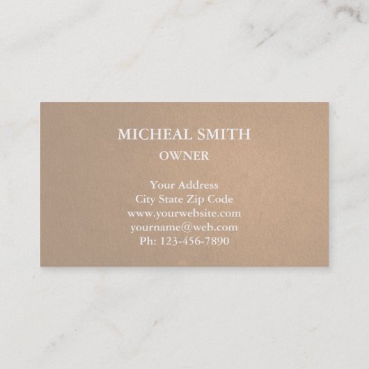 Modern Boho Floral Kraft Visitenkarte (Rückseite)