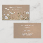 Modern Boho Floral Kraft Visitenkarte (Vorne/Hinten)