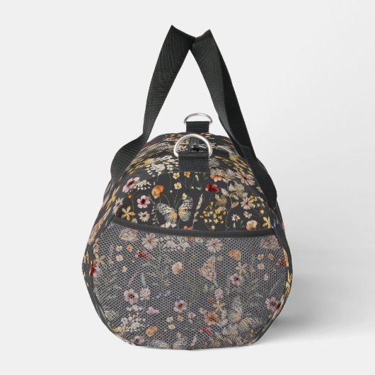 Modern Boho Floral Monogram Name Duffle Bag (Rechts)