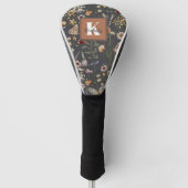 Modern Boho Floral Monogram Name Golf Headcover (Vorderseite)