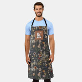 Modern Boho Floral Monogram Name Schürze (Getragen)