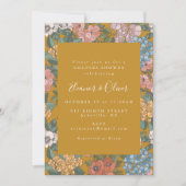 Modern Boho Floral Mustard Yellow Couples Shower Einladung (Vorderseite)