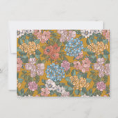 Modern Boho Floral Mustard Yellow Personalisiert Mitteilungskarte (Rückseite)