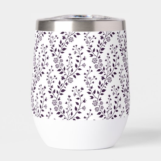 Modern Boho Floral Pattern Plum White (Vorderseite)