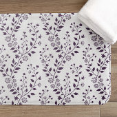 Modern Boho Floral Pattern Plum White Badematte