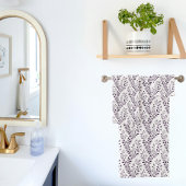 Modern Boho Floral Pattern Plum White Badhandtuch Set