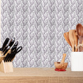 Modern Boho Floral Pattern Plum White Fliese