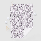 Modern Boho Floral Pattern Plum White Golfhandtuch (Insitu)