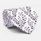 Modern Boho Floral Pattern Plum White Krawatte (Gerollt)