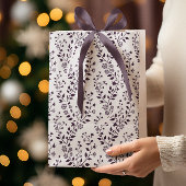 Modern Boho Floral Pattern Plum White Mittlere Geschenktüte