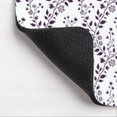 Modern Boho Floral Pattern Plum White Mousepad (Ecke)