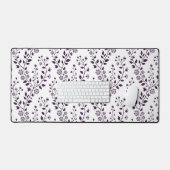 Modern Boho Floral Pattern Plum White Schreibtischunterlage (Tastatur & Maus)