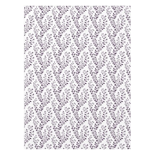 Modern Boho Floral Pattern Plum White Tischdecke (Vorderseite)