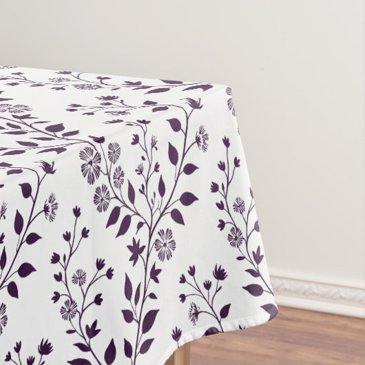 Modern Boho Floral Pattern Plum White Tischdecke (Beispiel)
