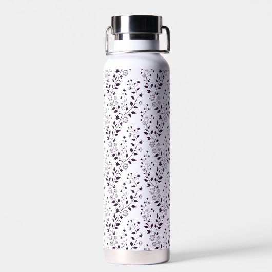 Modern Boho Floral Pattern Plum White Trinkflasche (Rückseite)