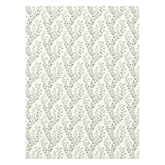Modern Boho Floral Pattern Sage Cream Tischdecke (Vorderseite)