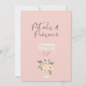 Modern Boho Floral Petals Prosecco Brautparty Einladung (Rückseite)