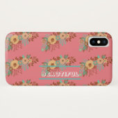 Modern Boho Floral Pink Case-Mate iPhone Hülle (Rückseite (Horizontal))