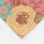 Modern Boho Floral Pink Fleecedecke (Ecke)