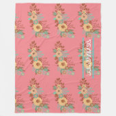 Modern Boho Floral Pink Fleecedecke (Vorderseite)