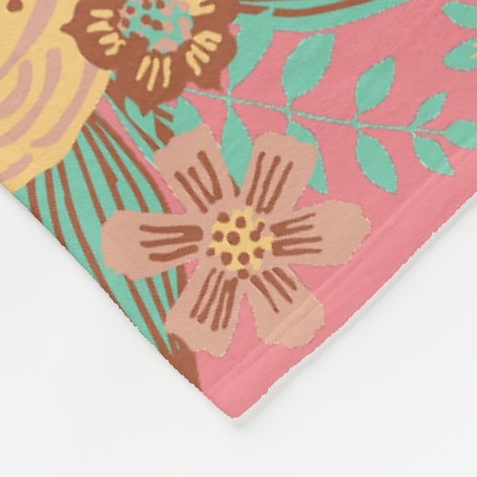 Modern Boho Floral Pink Fleecedecke (Ecke)