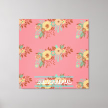 Modern Boho Floral Pink gestreifte Canvas Print