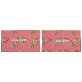 Modern Boho Floral Pink Kissenbezug