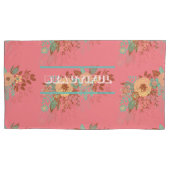 Modern Boho Floral Pink Kissenbezug (Vorderseite-Links)