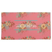 Modern Boho Floral Pink Kissenbezug (Vorderseite-Rechts)