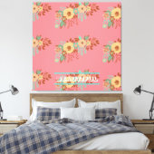 Modern Boho Floral Pink Leinwanddruck (Insitu (Schlafzimmer))