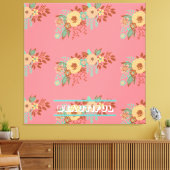 Modern Boho Floral Pink Leinwanddruck (Insitu (Wohnzimmer))