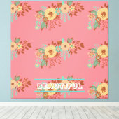 Modern Boho Floral Pink Leinwanddruck (Insitu (Holzboden))