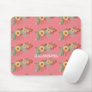 Modern Boho Floral Pink Mousepad