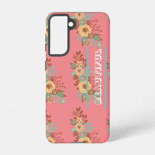 Modern Boho Floral Pink Samsung Galaxy Hülle