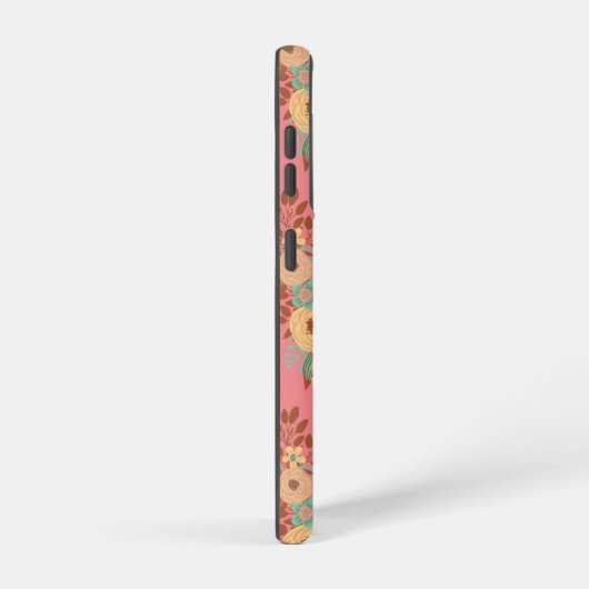 Modern Boho Floral Pink Samsung Galaxy Hülle (Rechte Seite)