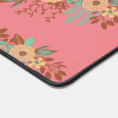 Modern Boho Floral Pink Schreibtischunterlage (Ecke)