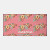 Modern Boho Floral Pink Schreibtischunterlage (Vorderseite)